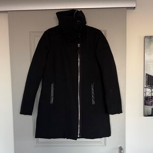 Derek Lam Black High-Collar Insulated Trench Coat